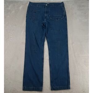 Levis Jeans Mens 34x34 Blue Cargo Straight Denim White Tab Utility Workwear